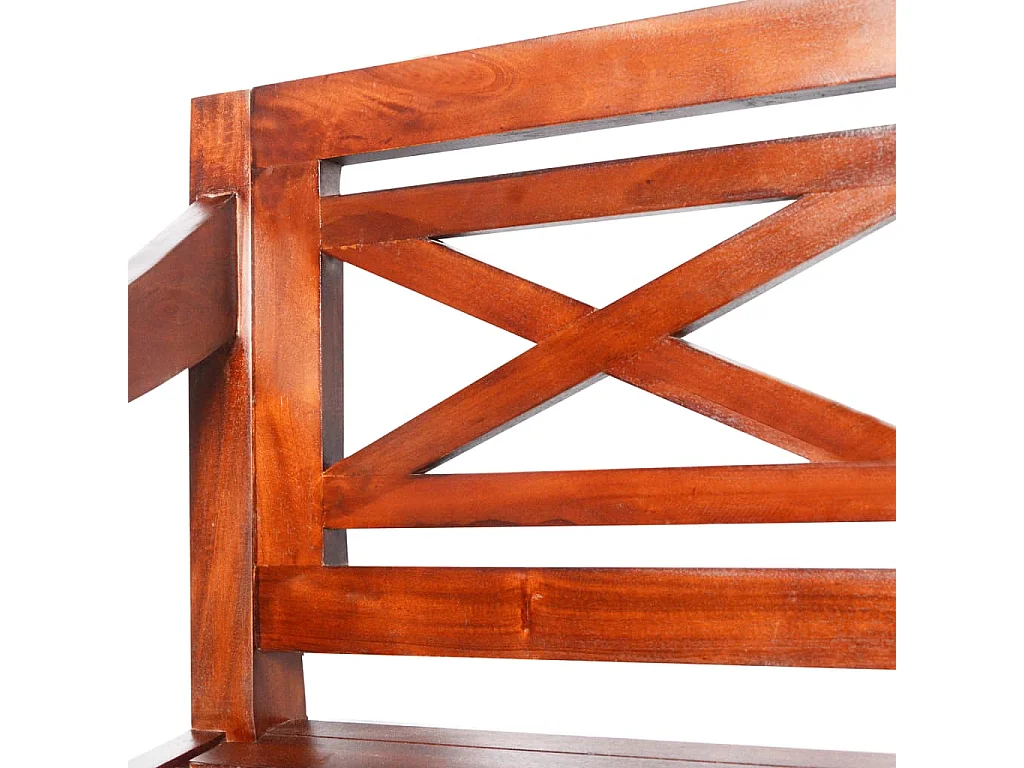 Banco Batavia 136 cm madeira maciça de mogno castanho escuro