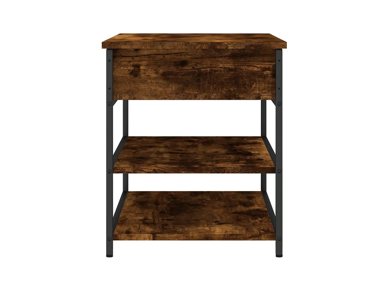 Gerookt eiken schoenenbank 70x42,5x50 cm samengesteld hout