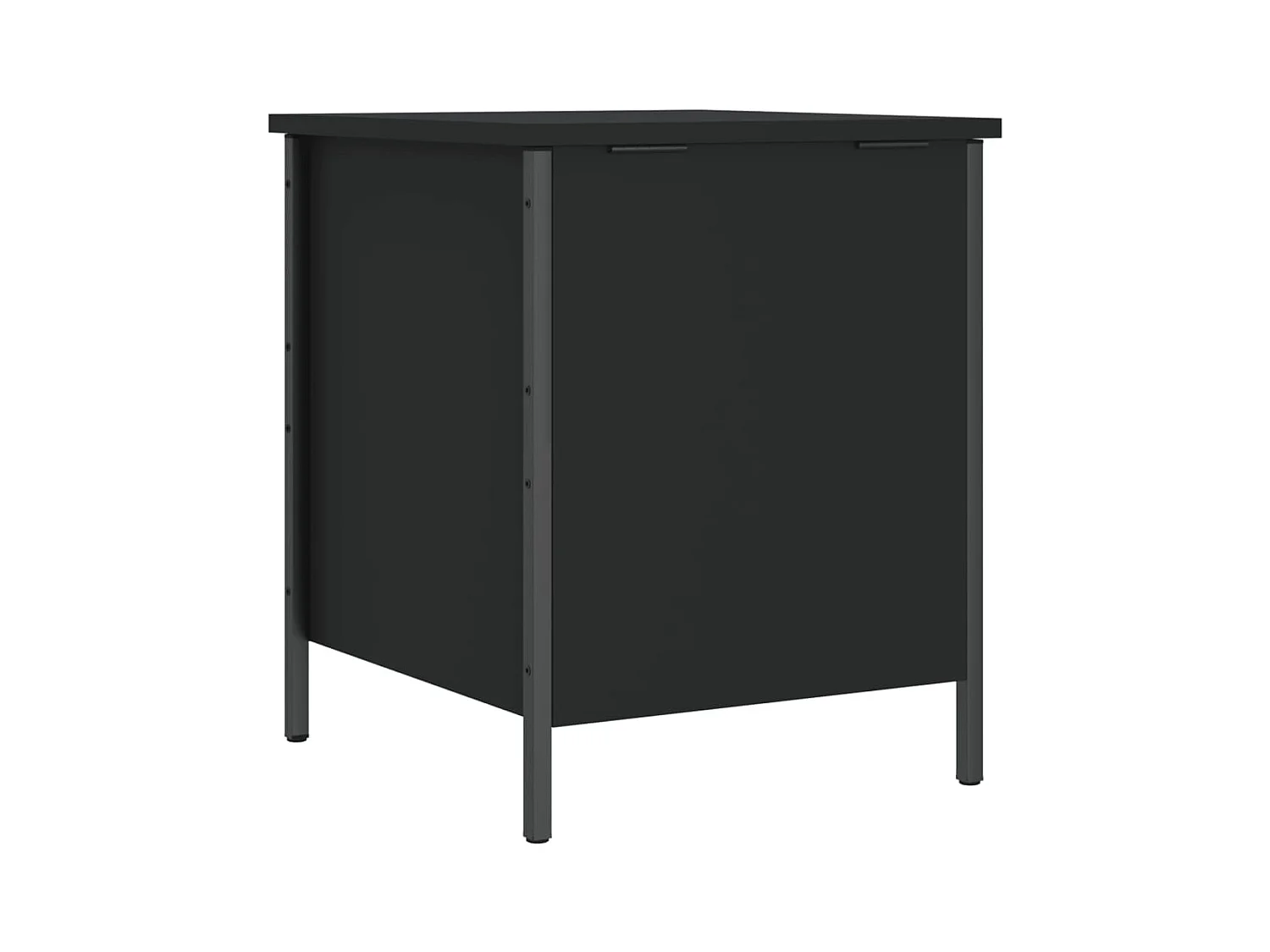 Banco de armazenamento preto 40x42,5x50 cm madeira trabalhada