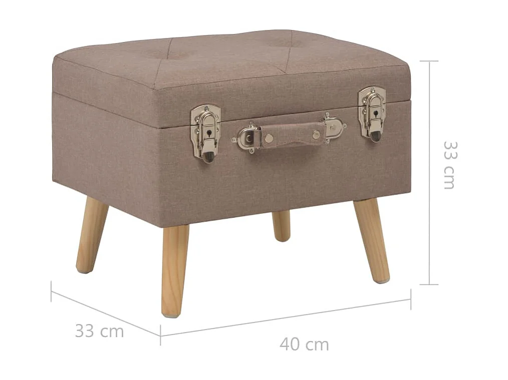 Sgabello contenitore 40 cm Tessuto Marrone