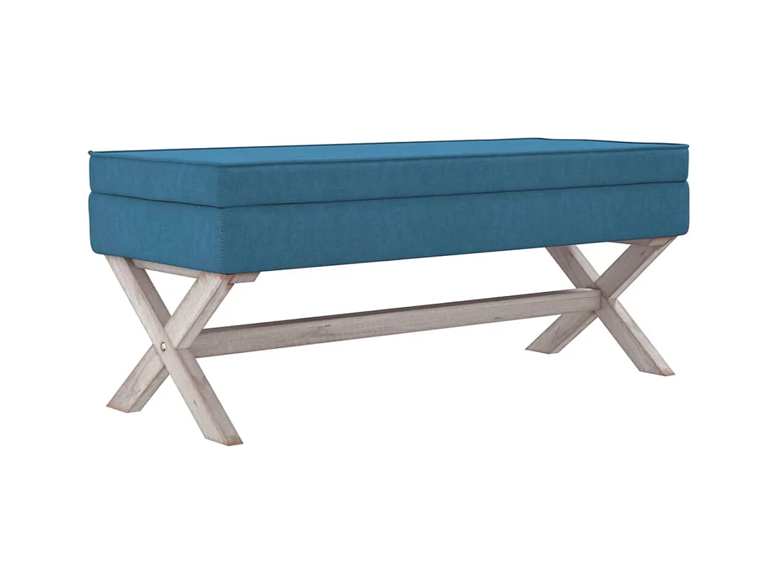 Sgabello contenitore Blu 110x45x49 cm Velluto
