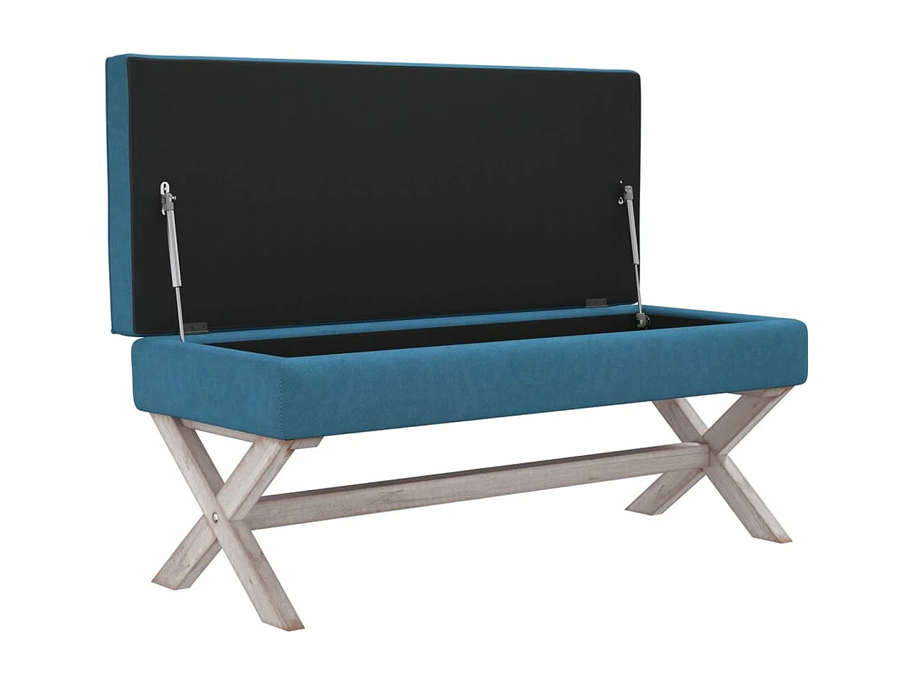 Tabouret de rangement Bleu 110x45x49 cm Velours