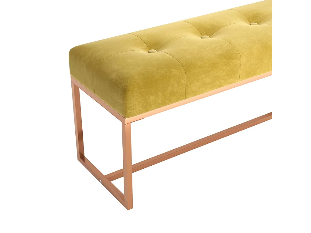 Banco Amarillo Mostaza 110x36x45 cm Terciopelo