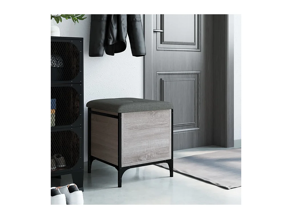 Banc de rangement sonoma gris 42x42x45 cm bois d'ingénierie