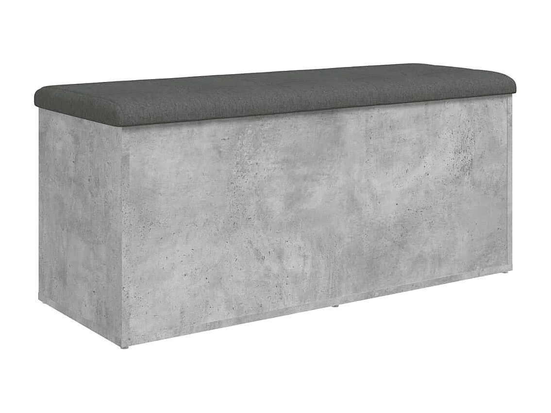 Banc de rangement gris béton 102x42x45 cm bois d'ingénierie