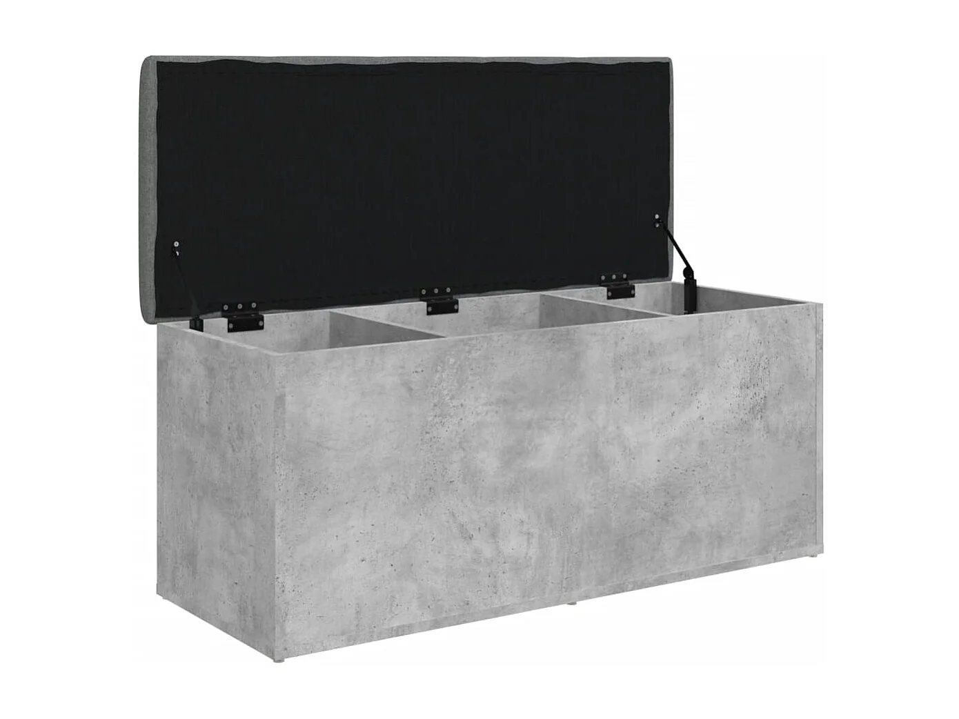 Banc de rangement gris béton 102x42x45 cm bois d'ingénierie