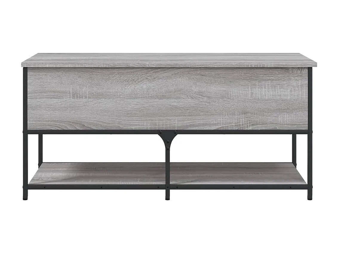Banco de armazenamento cinza Sonoma 100x42,5x47 cm madeira projetada