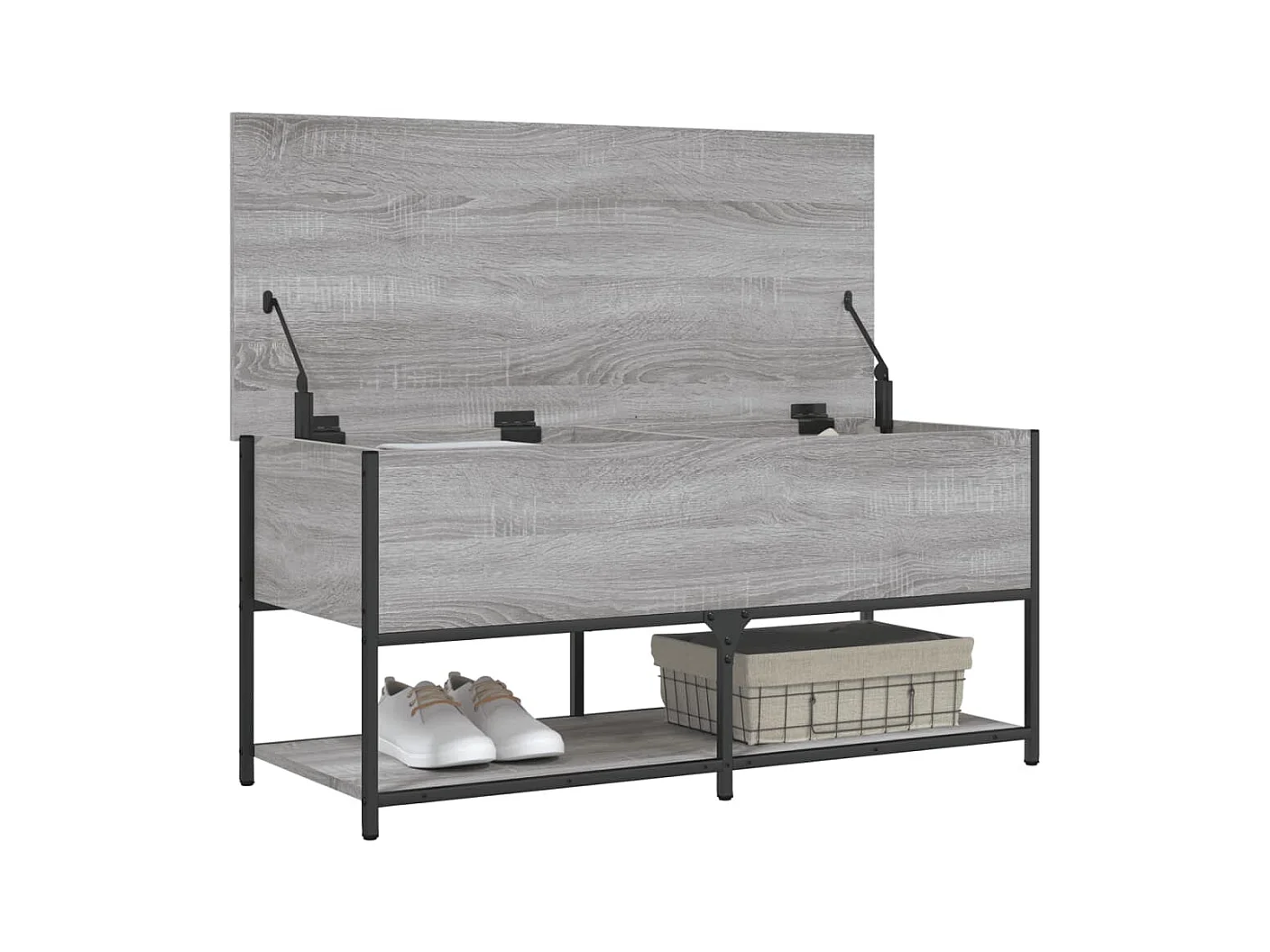 Banc de rangement sonoma gris 100x42,5x47 cm bois d'ingénierie