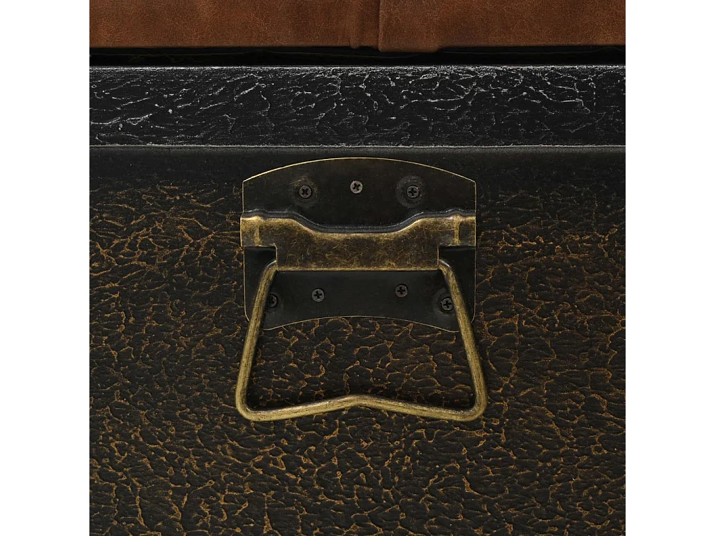 Panca contenitore Legno massello e similpelle 80,5x41x50 cm