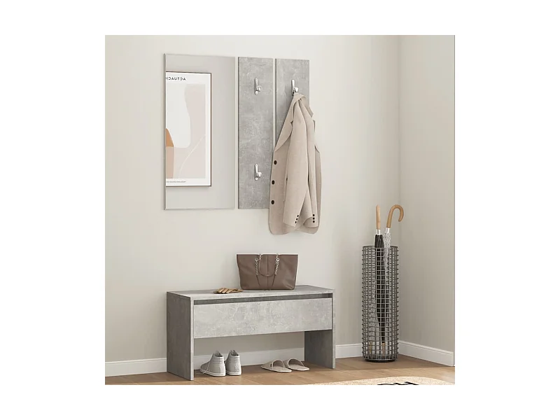 Ensemble de meubles de couloir Gris béton Bois d'ingénierie