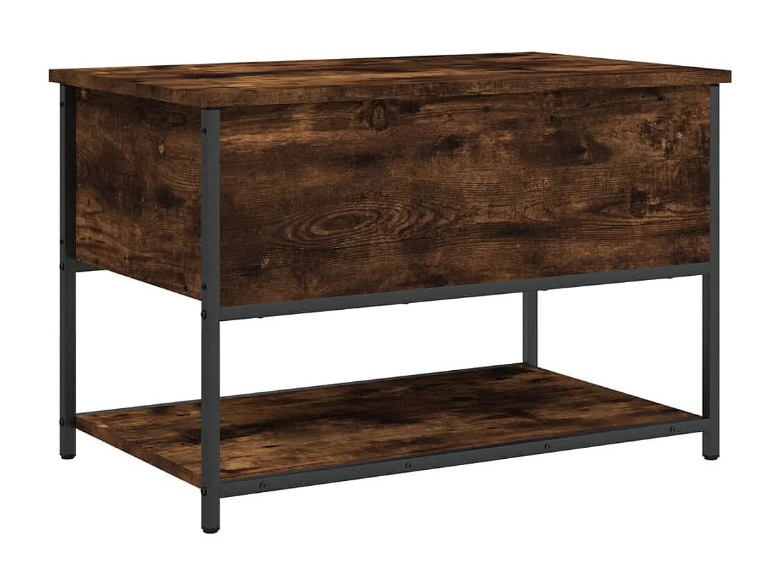 Panca contenitore in rovere affumicato 70x42,5x47 cm in derivati del legno