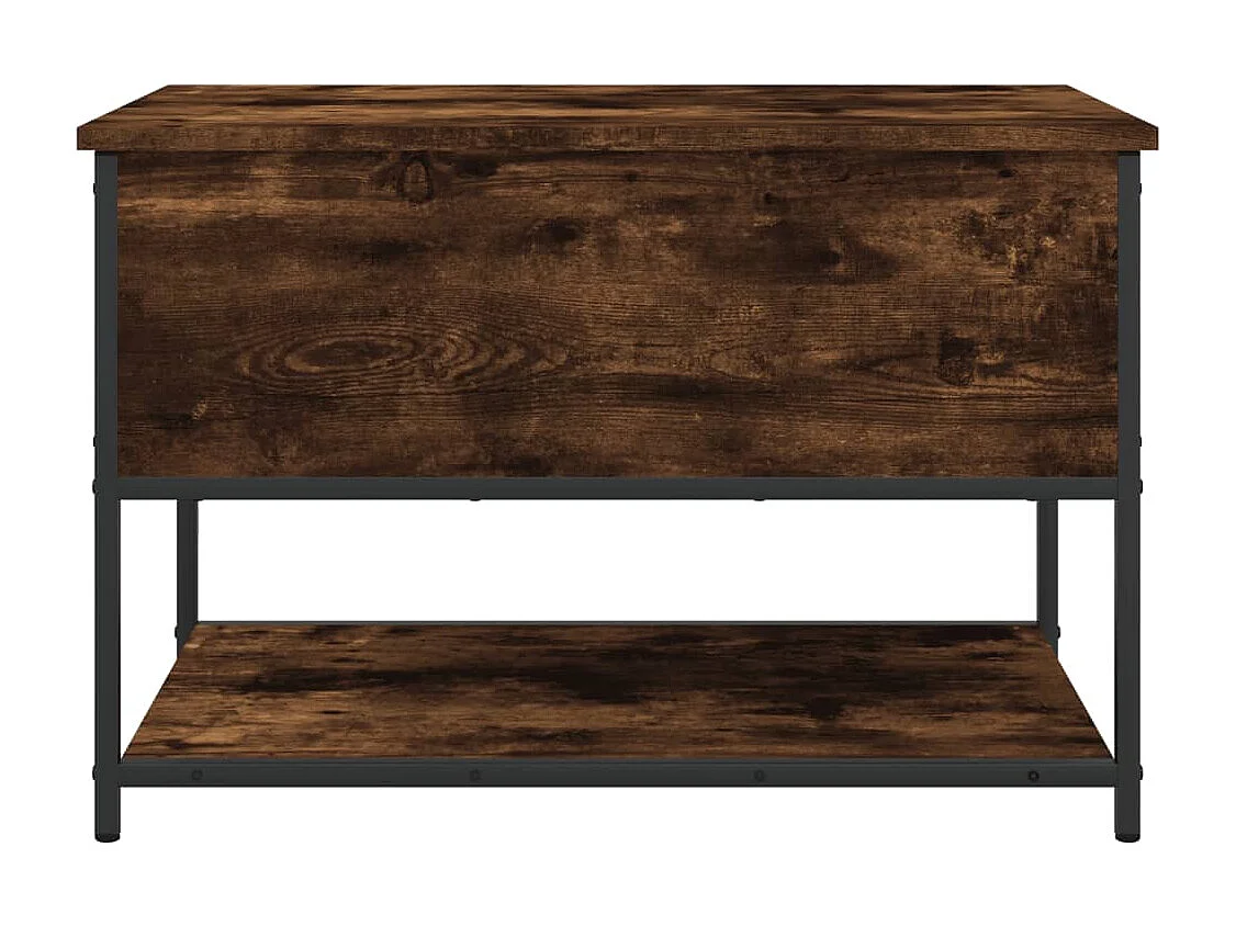 Panca contenitore in rovere affumicato 70x42,5x47 cm in derivati del legno