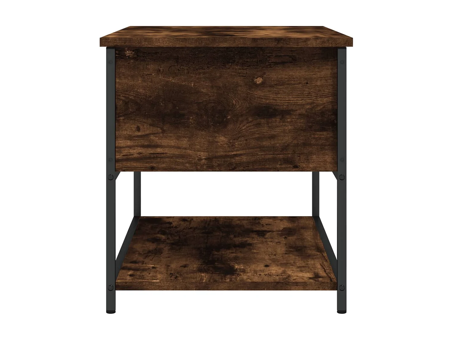 Panca contenitore in rovere affumicato 70x42,5x47 cm in derivati del legno