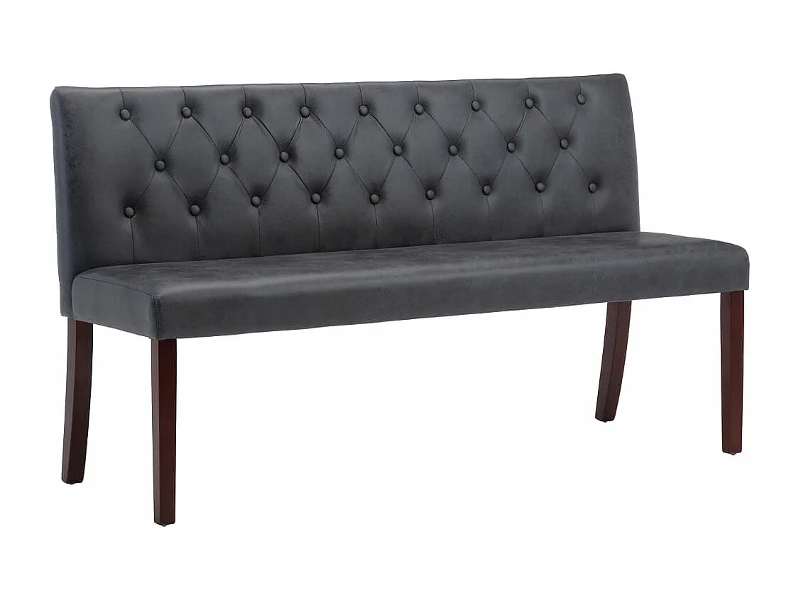 Banc 148,5 cm Gris Similicuir daim