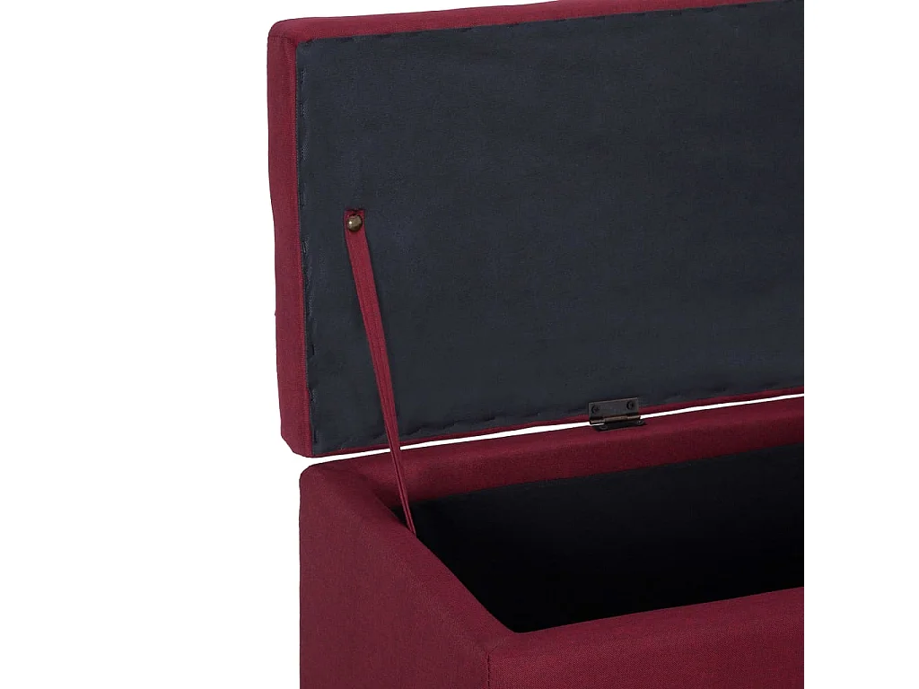 Banc avec compartiment de rangement 116 cm Bordeaux Polyester