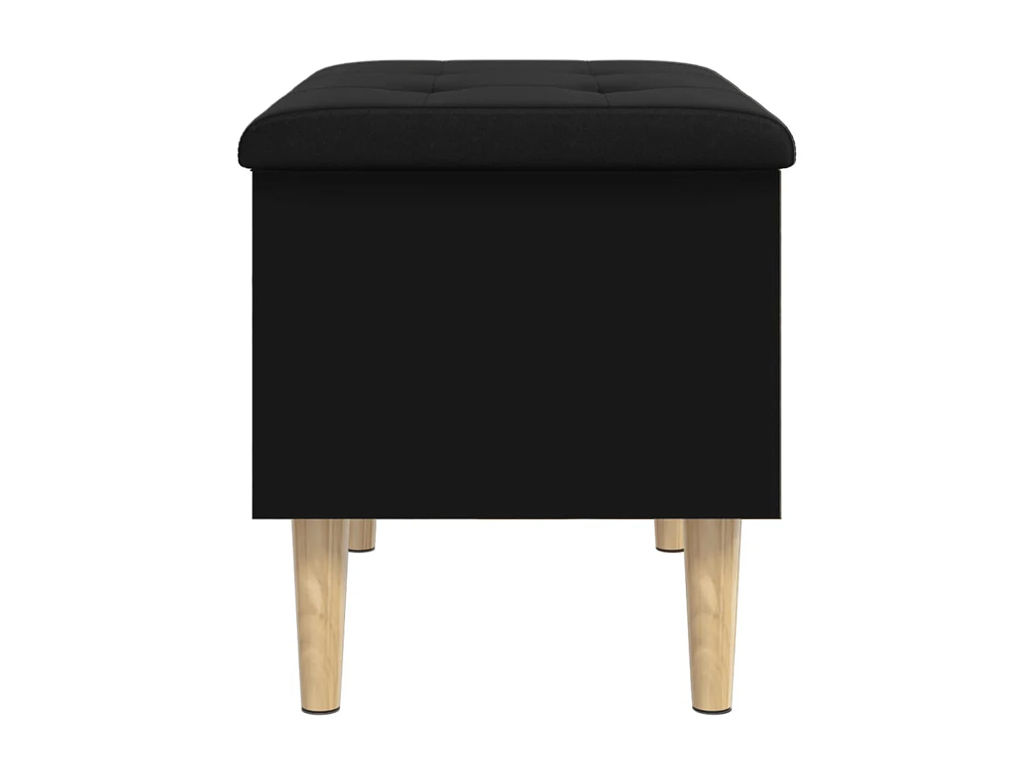 Banco de armazenamento preto 62x42x46 cm madeira projetada