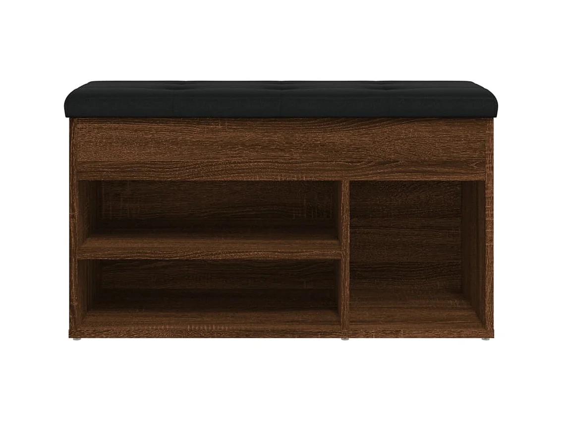 Bruin eiken schoenenbank 82x32x45,5 cm samengesteld hout
