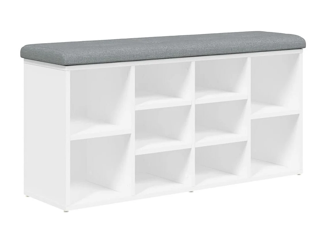 Banc à chaussures blanc 102x32x50 cm bois d'ingénierie