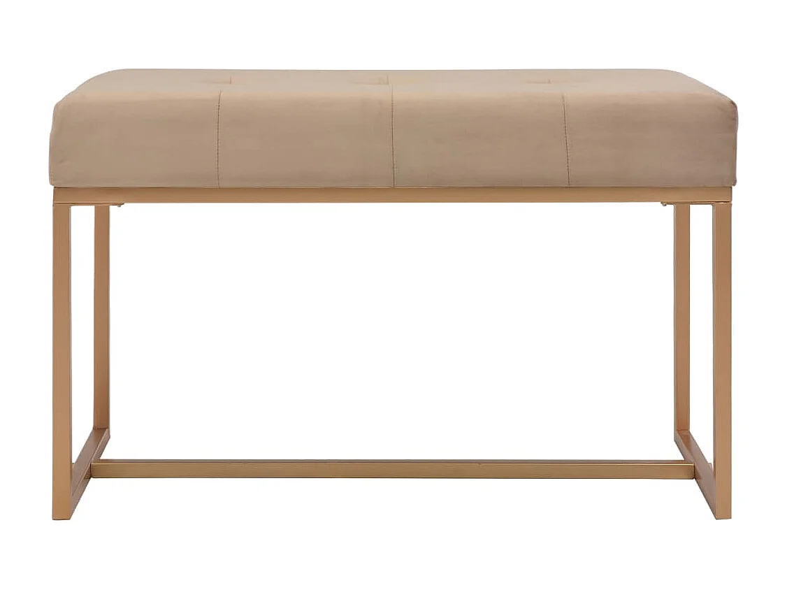 Banc d'entrée beige 80 cm velours