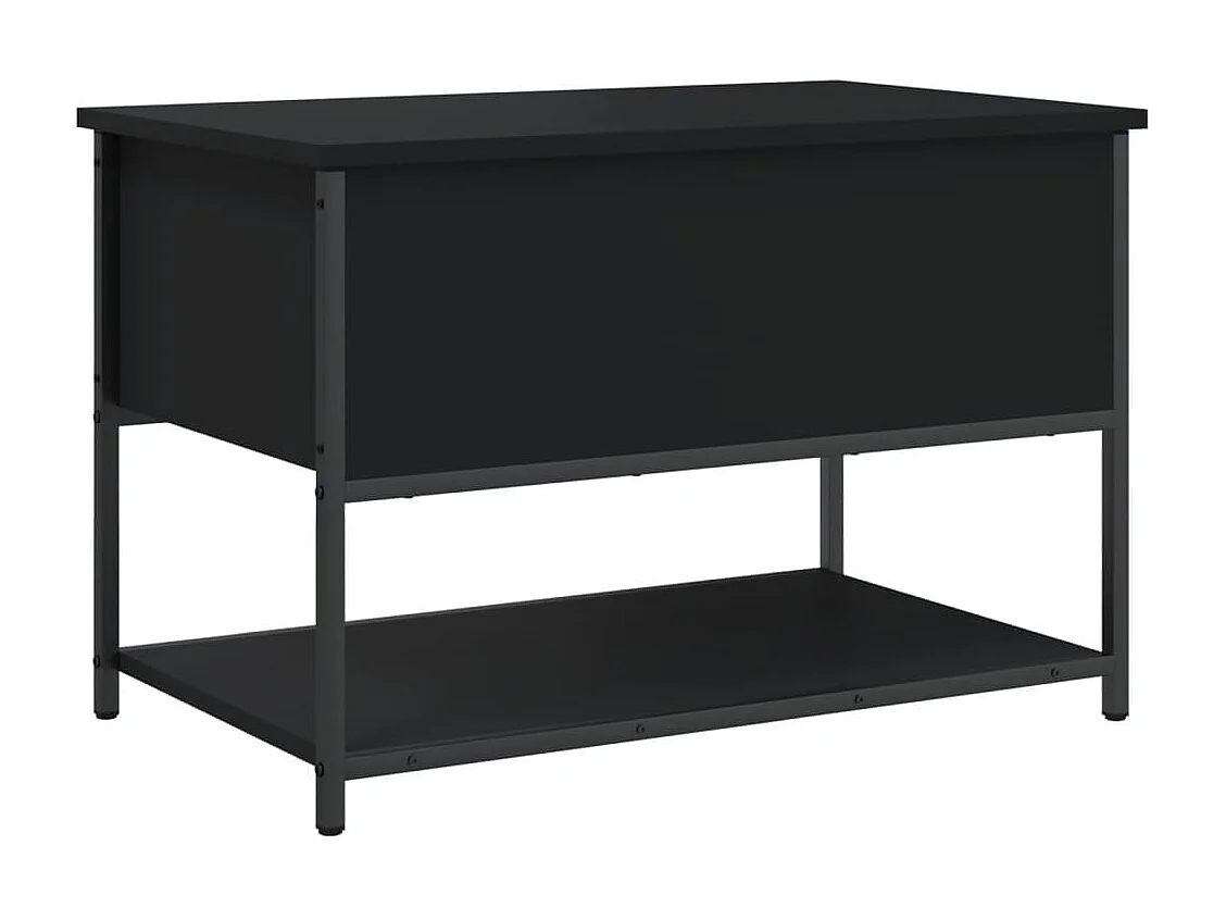 Panca portaoggetti nera 70x42,5x47 cm in derivati del legno