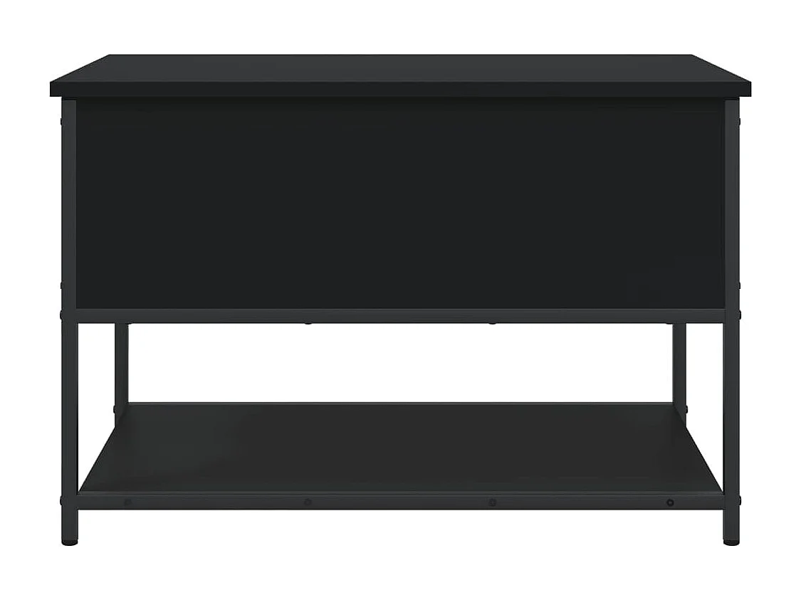 Panca portaoggetti nera 70x42,5x47 cm in derivati del legno