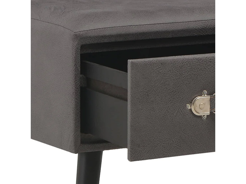 Banc avec tiroirs 80 cm Gris Similicuir