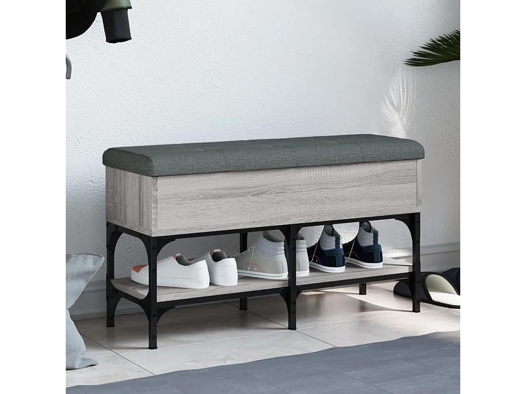 Banc à chaussures sonoma gris 82x32x45 cm bois d'ingénierie
