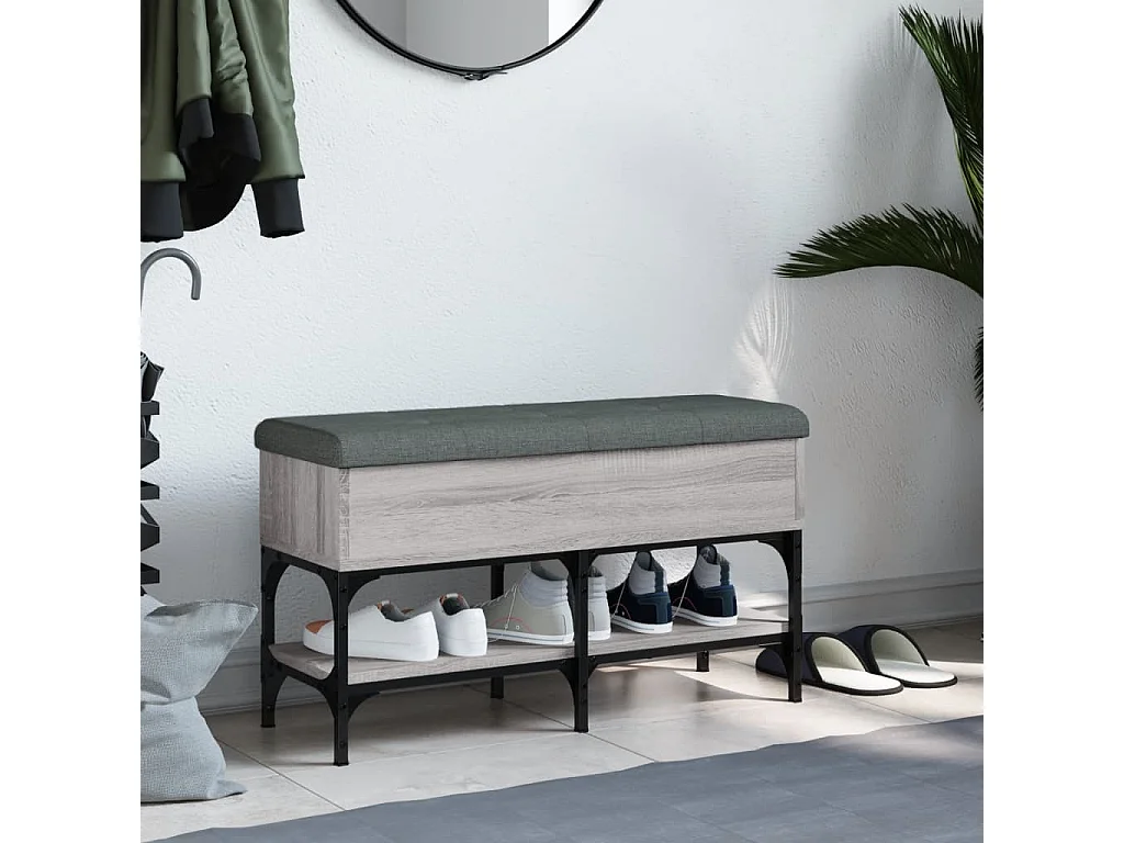 Banc à chaussures sonoma gris 82x32x45 cm bois d'ingénierie