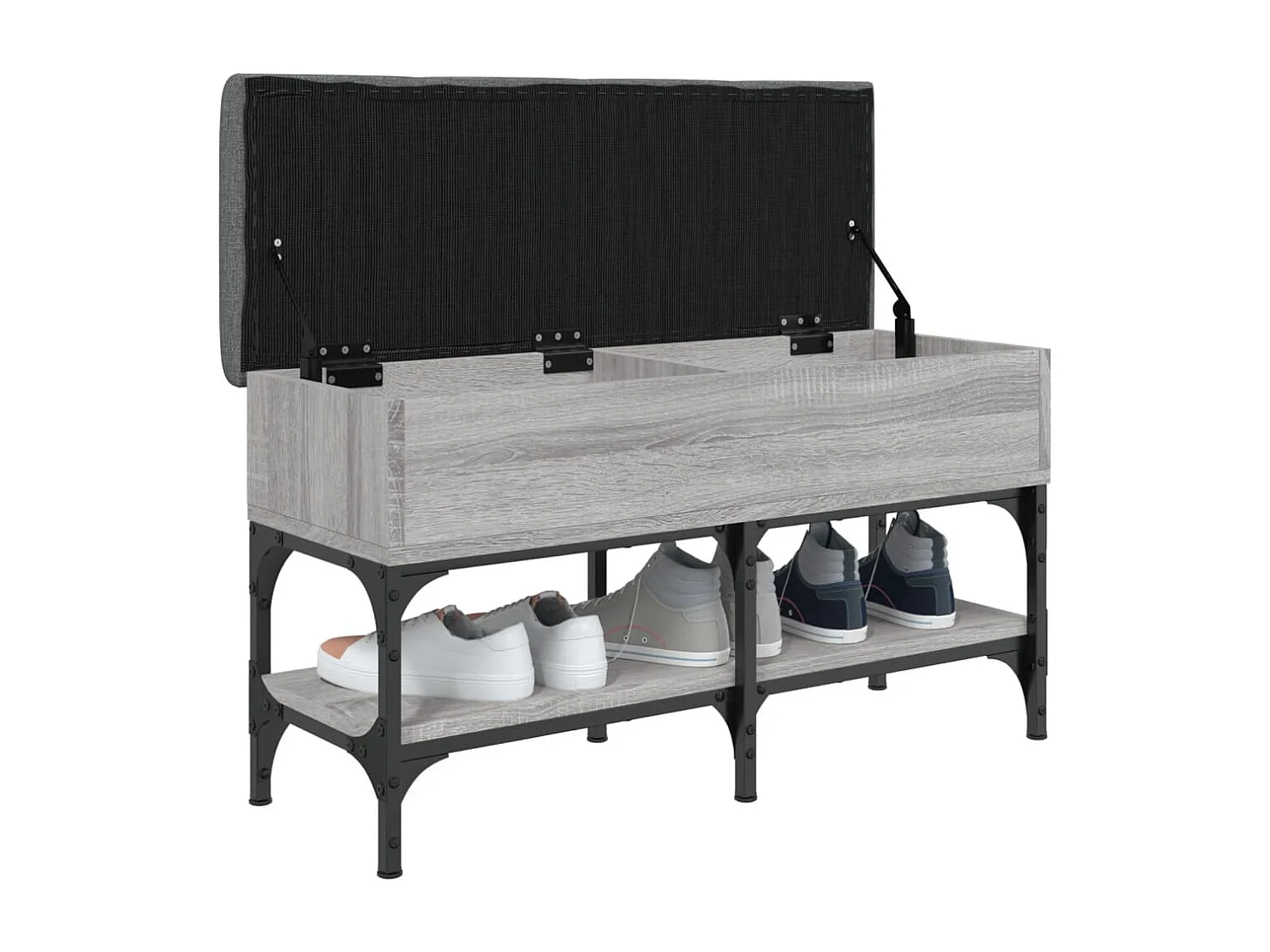 Banc à chaussures sonoma gris 82x32x45 cm bois d'ingénierie