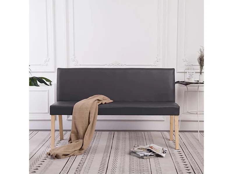Banc 139,5 cm Gris Similicuir