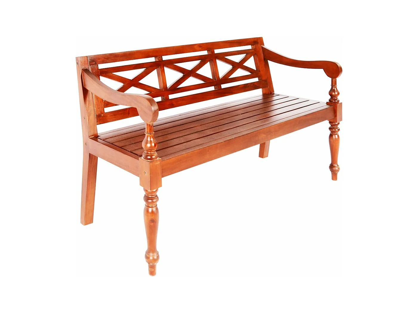 Banc Batavia 123 cm Bois d'acajou massif Marron foncé
