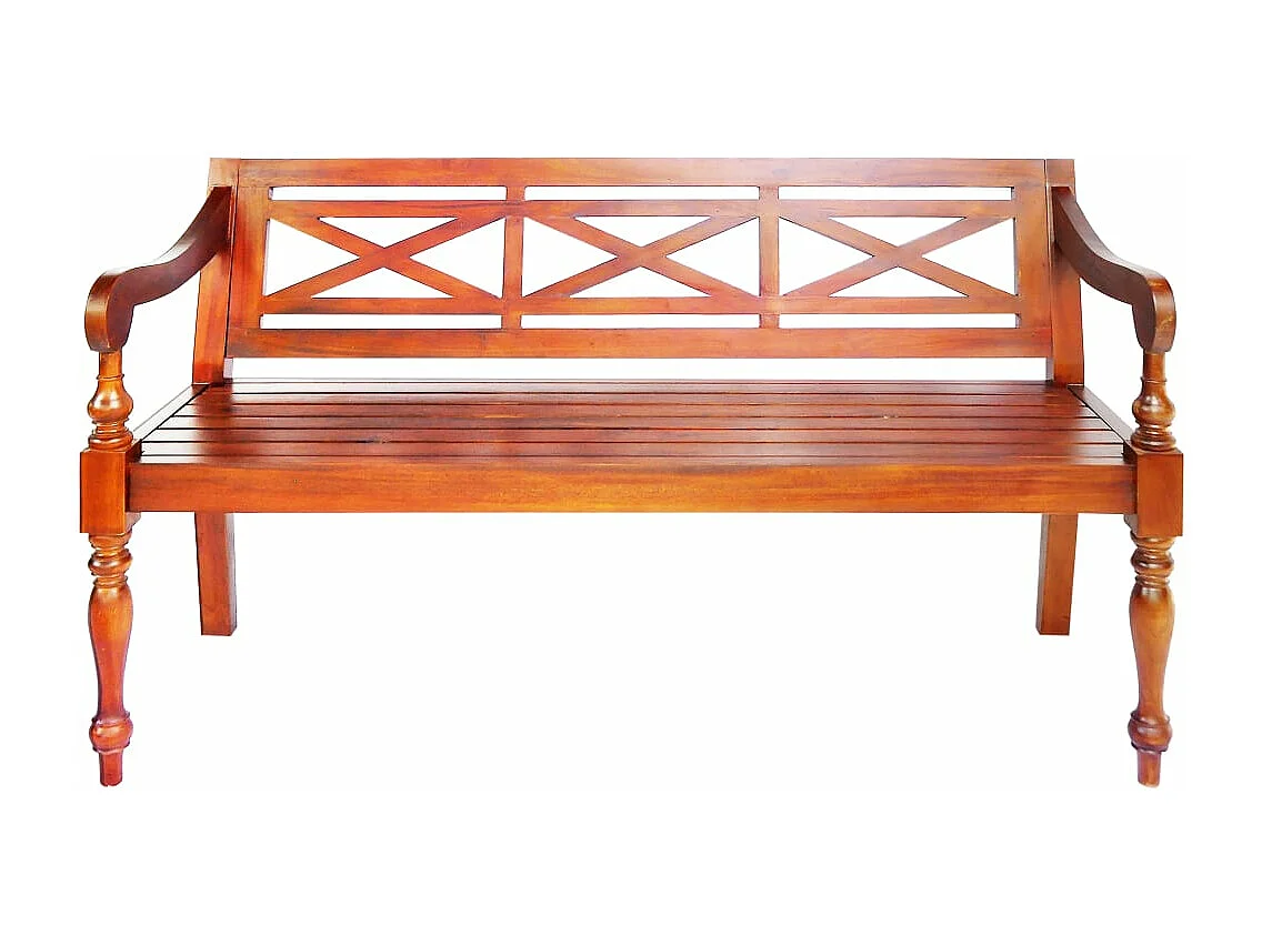 Banc Batavia 123 cm Bois d'acajou massif Marron foncé
