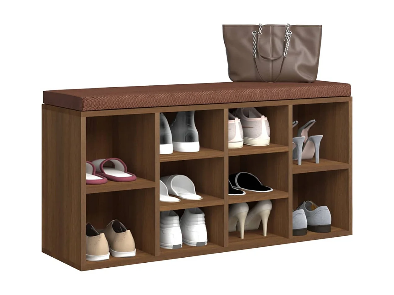 Banc à chaussures Chêne marron 103x30x48 cm Bois d'ingénierie