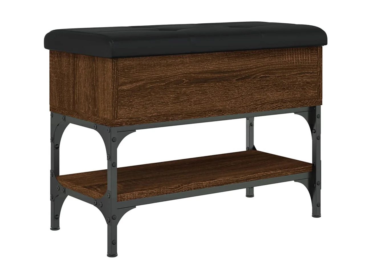 Sapateira de carvalho marrom 62x32x45 cm madeira trabalhada