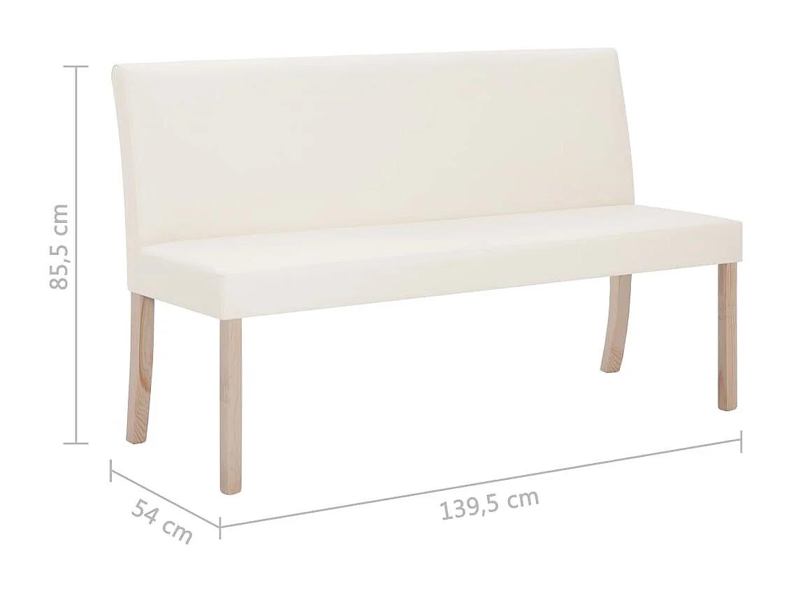 Panca 139,5 cm Ecopelle Crema