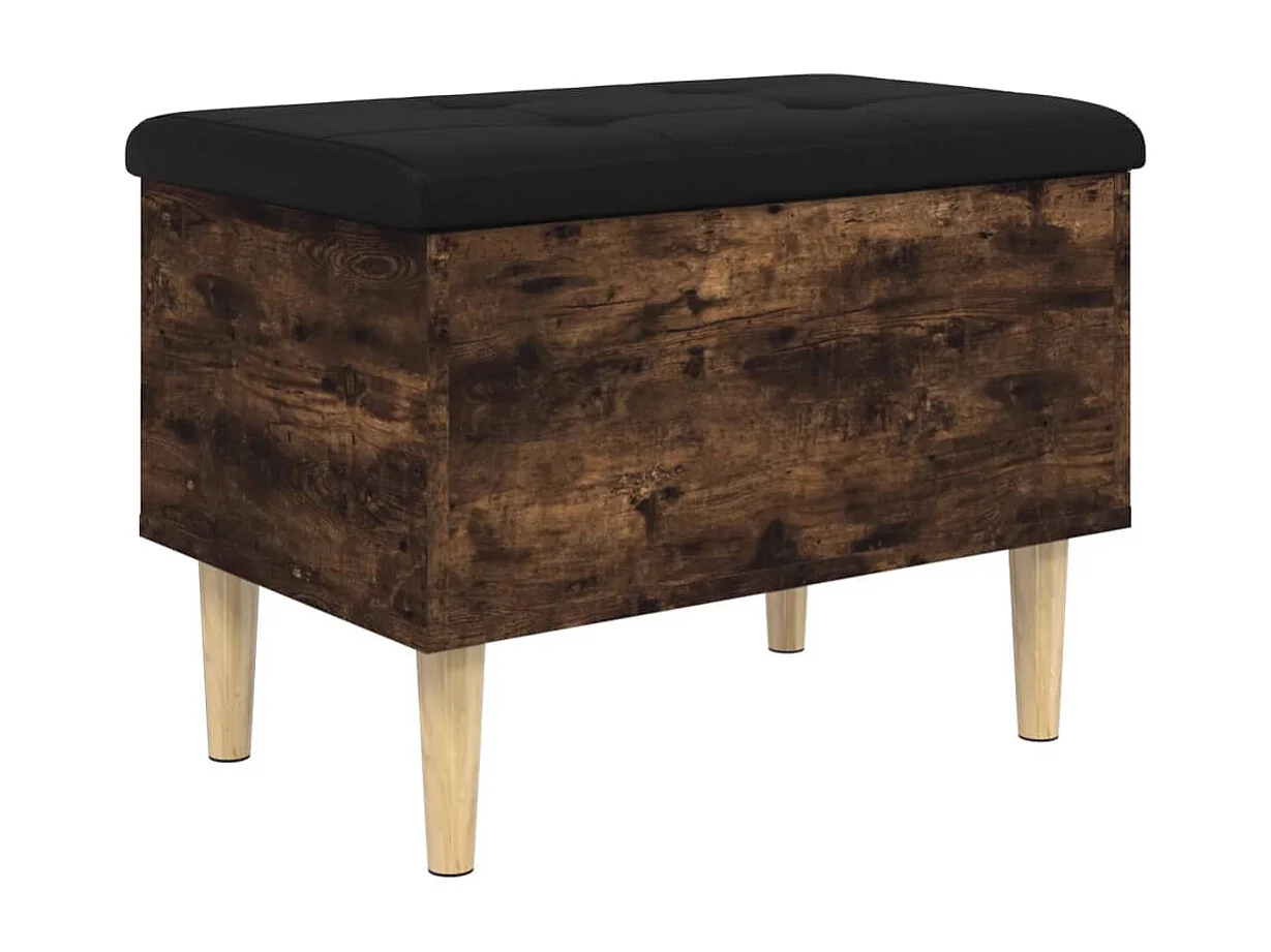 Banco de almacenaje roble ahumado 62x42x46 cm madera contrachapada