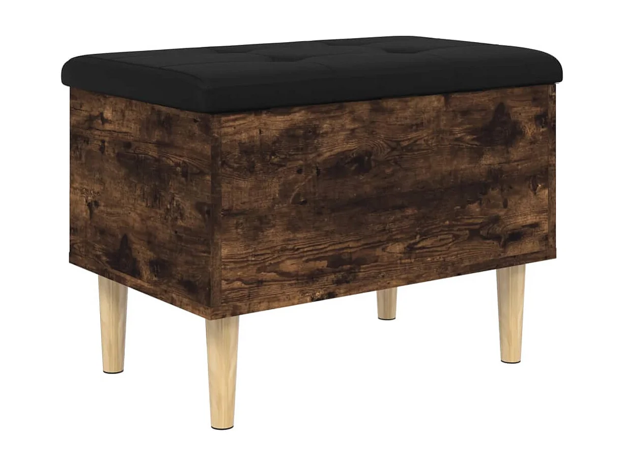 Banco de almacenaje roble ahumado 62x42x46 cm madera contrachapada