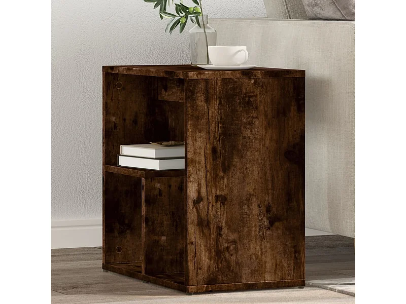 Bijzettafels 2 stuks gerookt eiken 50x30x50 cm samengesteld hout