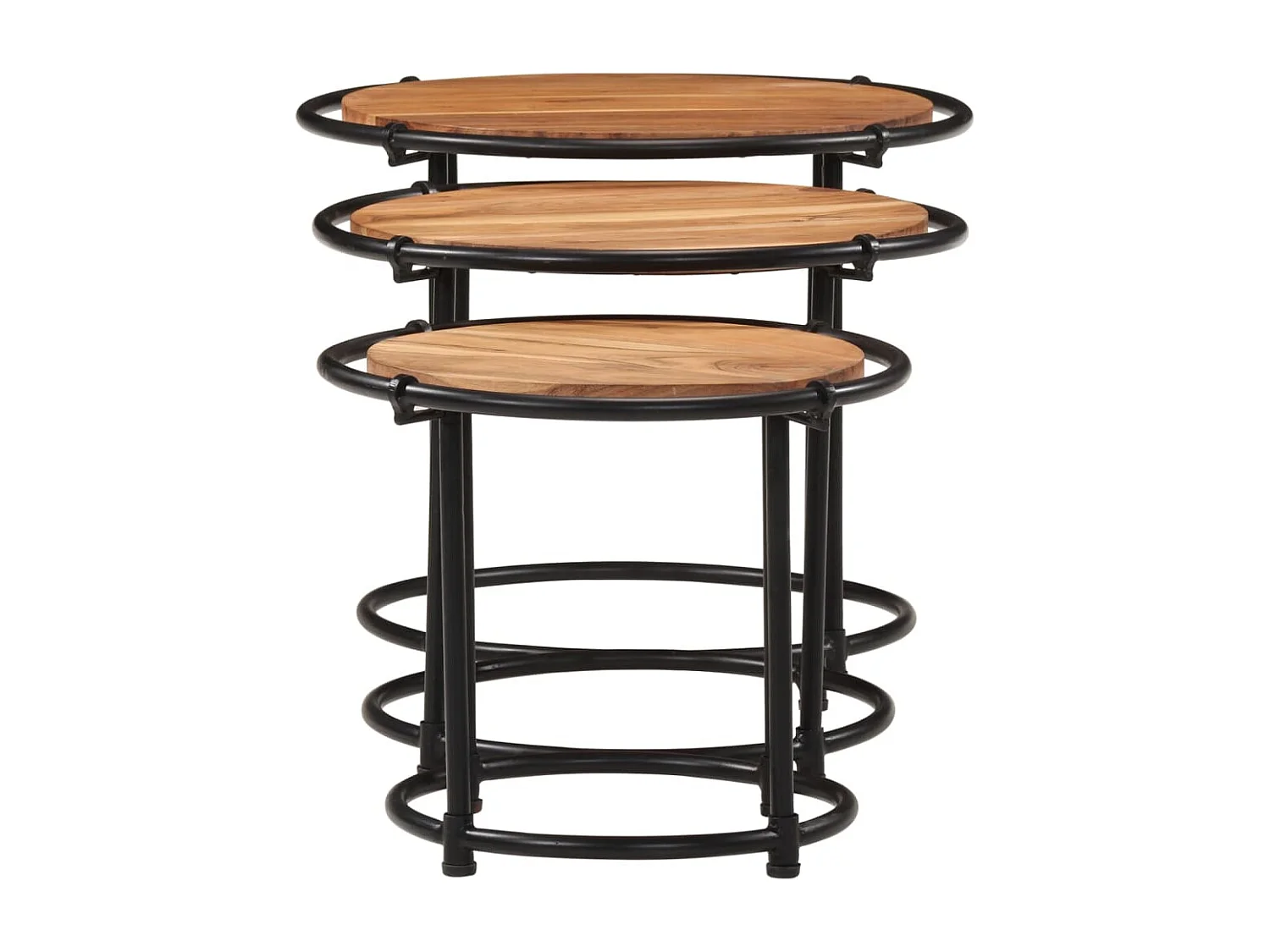 Tables gigognes 3 pcs bois massif d'acacia