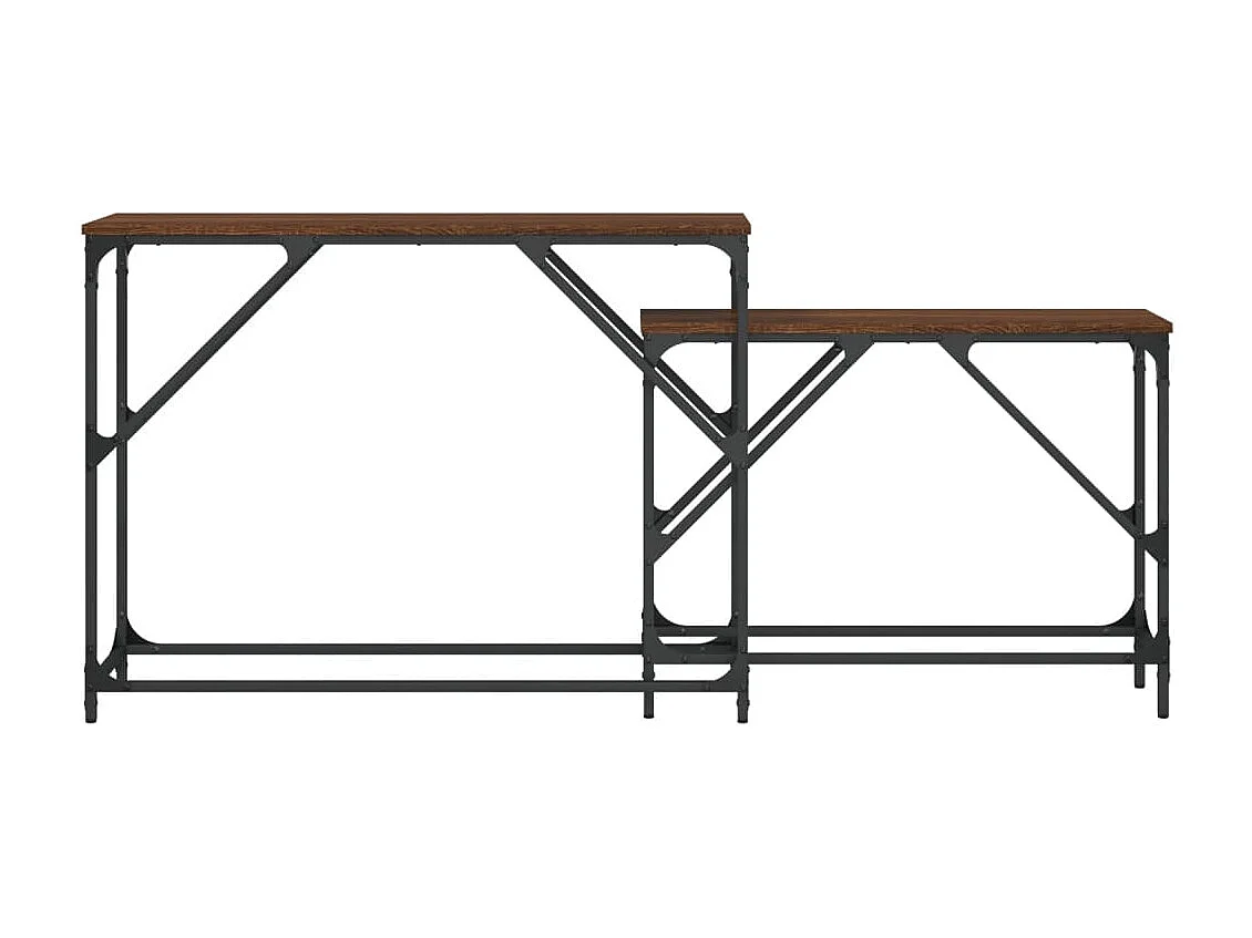 Tables console gigognes 2 pcs chêne marron bois d'ingénierie