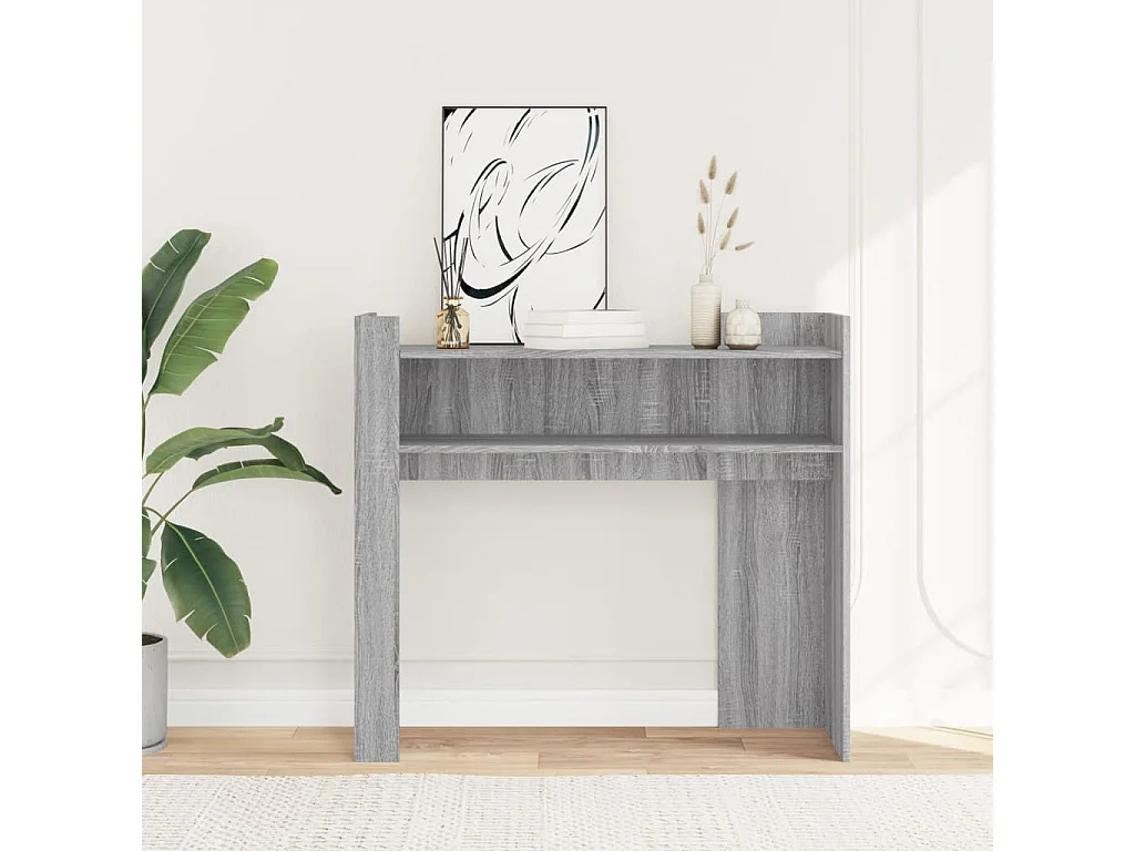 Table console sonoma gris 100x35x90 cm bois d'ingénierie
