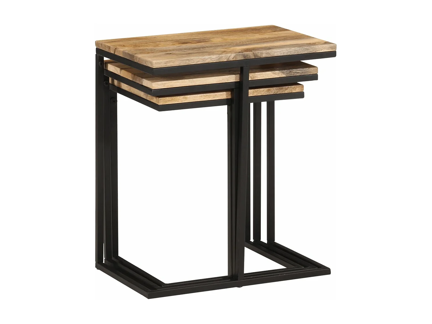 Tables gigognes 3 pcs bois massif d'acacia