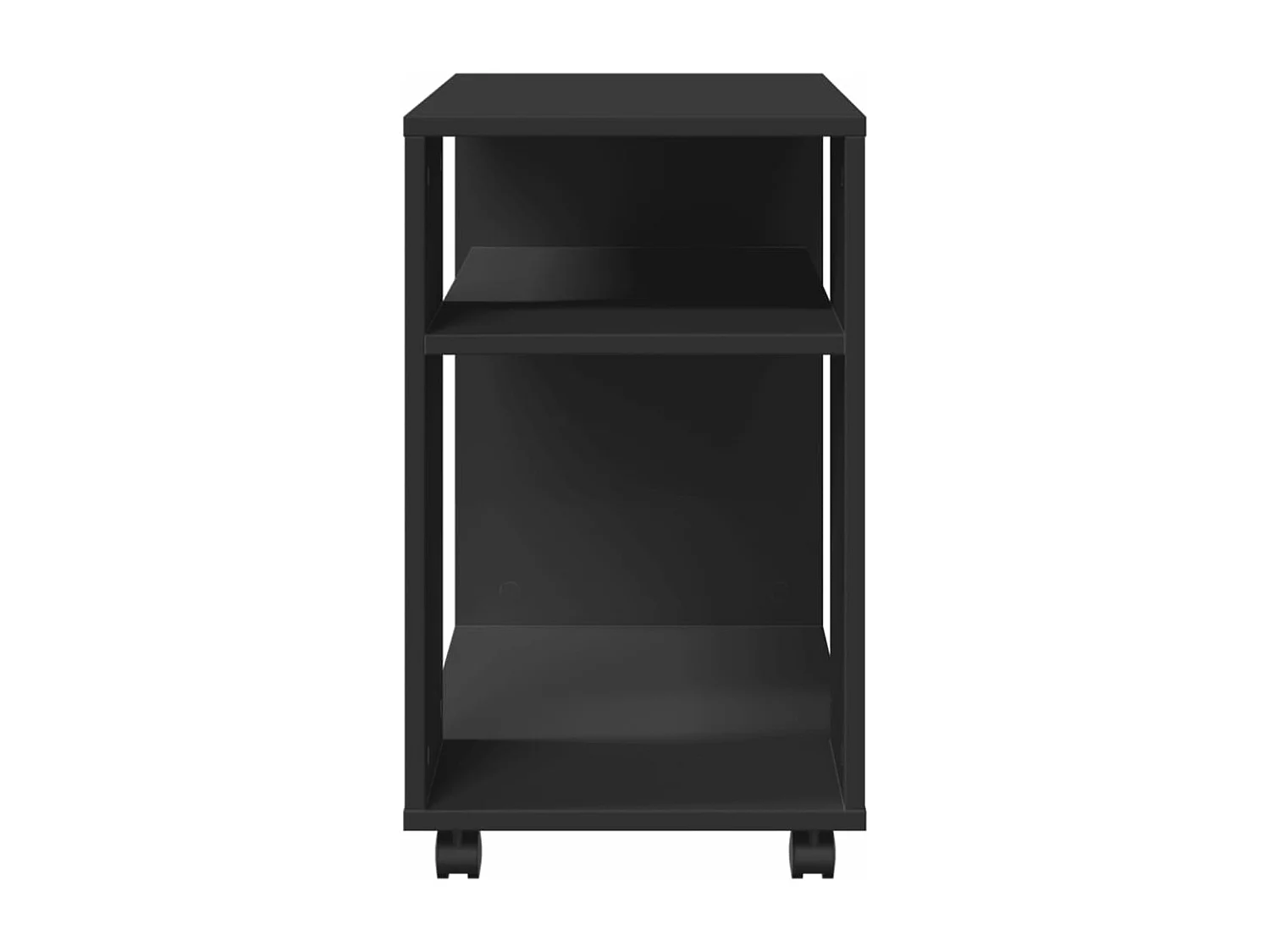 Bijzettafel met wielen zwart 70x35x60 cm parket