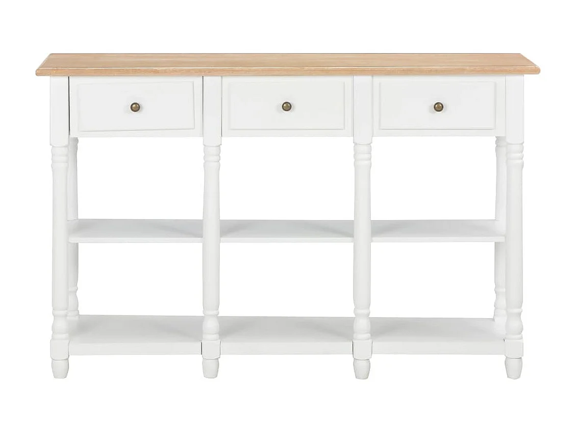 Mesa de console branca 120x30x76 cm MDF