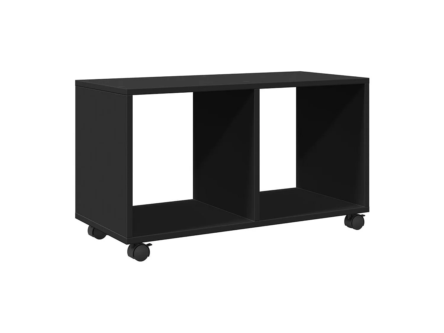 Armoire à roulettes noir 72x33x42,5 cm bois d'ingénierie