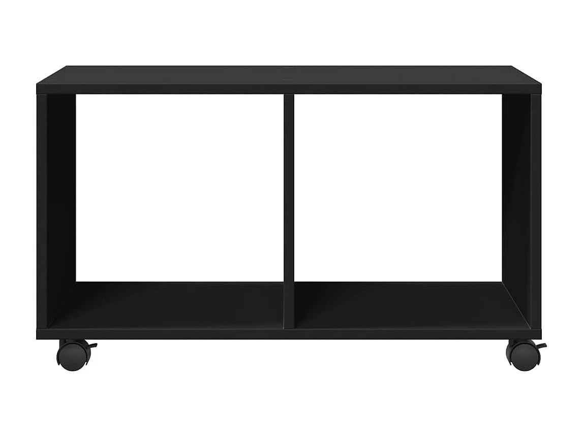 Armoire à roulettes noir 72x33x42,5 cm bois d'ingénierie