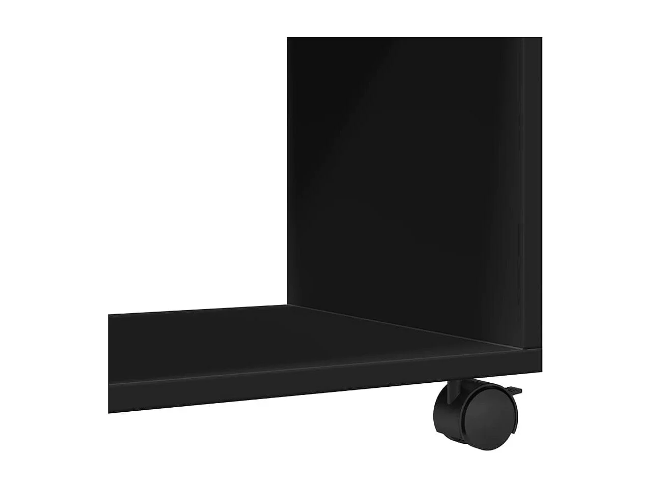 Armoire à roulettes noir 72x33x42,5 cm bois d'ingénierie