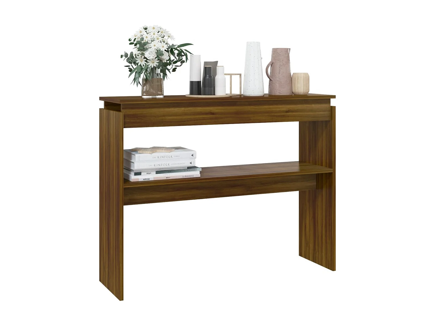 Table console Chêne marron 102x30x80 cm Bois d'ingénierie