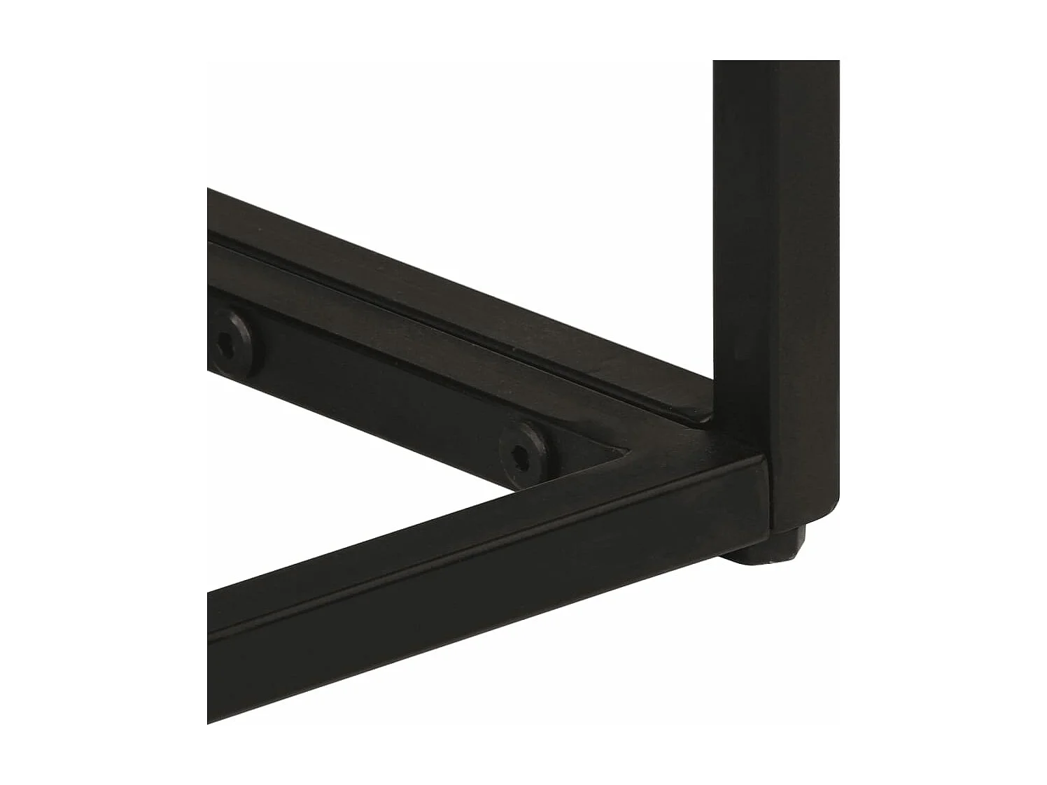 Mesa consola negra 90x30x76 cm madera maciza de mango y hierro