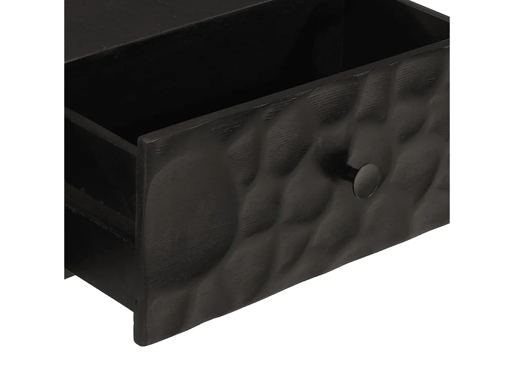 Table console noir 90x30x76 cm bois massif de manguier et fer